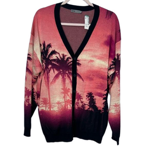 NWT DJAB Palm Tree Cardigan